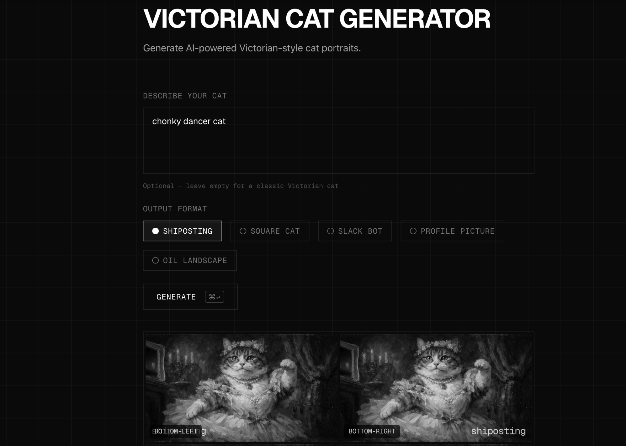 Victorian Cat Generator
